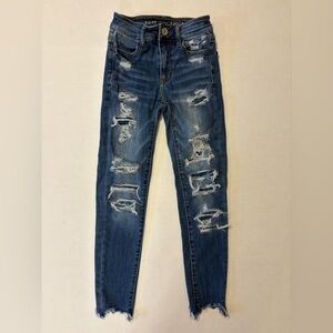 American Eagle Next Level Stretch distressed jeans size 00 Regular